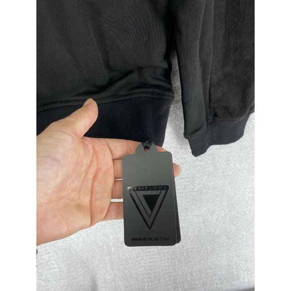 Vie + Riche Men’s Medium Black Graphic Logo Long Sleeve Crewneck Sweater - Picture 7 of 9